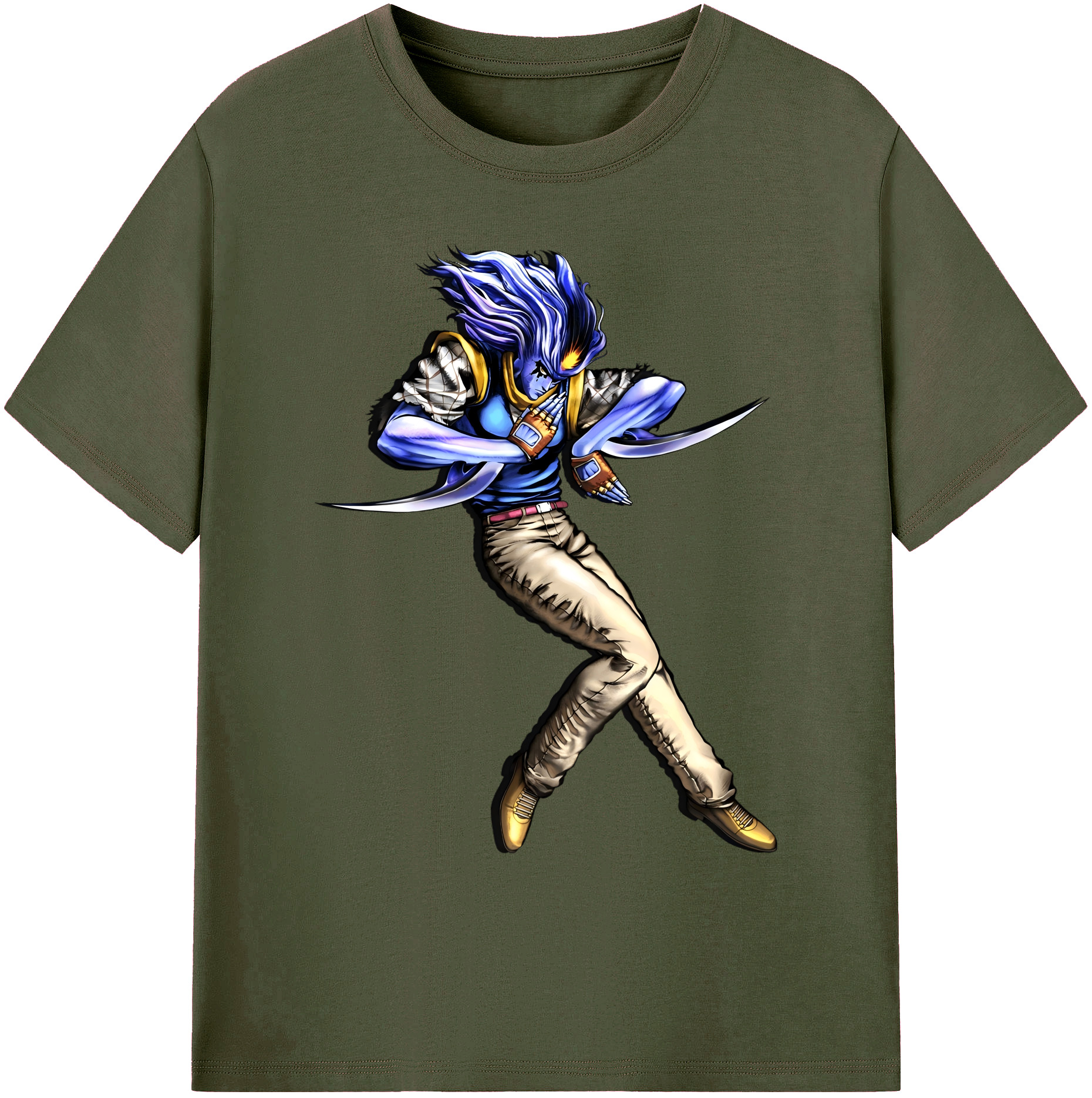 （画像用） ジョジョの奇妙な冒険 JoJo's Bizarre Adventure 綿100％ メンズ半袖Tシャツ｜肌触りやわらか＆通気性